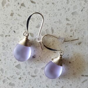 Sterling Silver Lavender Mist Earrings – Handcrafted Elegance 💜